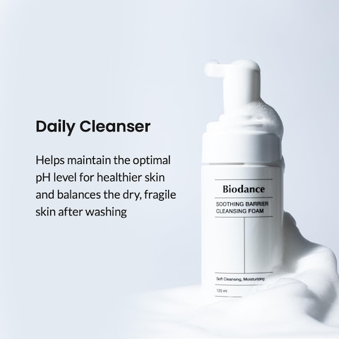 BIODANCE Soothing Barrier Cleansing Foam Micro Bubble Foam Gentle  Mild Face Cleanser  406 floz 120ml