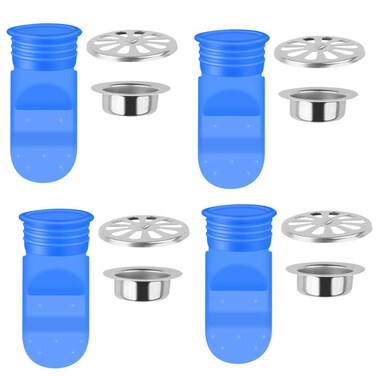 Drain Backflow Preventer One Way ValveAdjustable Silicone Drain Backflow PreventerSink Floor Drain Trap for Pipes Tubes in Toilet Bathroom Kitchen 4 Pack 4245mm hole55mm Depth