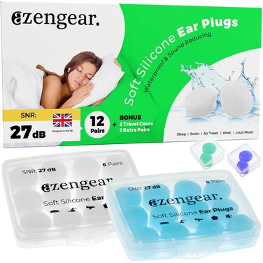 Ear Plugs for Sleep 14 Pairs Soft Silicone Earplugs Reusable Sleeping Noise Sound Cancelling Swimming Work