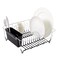 Sweet Home Collection 2 Piece Dish Drying Rack Set Drainer with Utensil Holder Simple Easy to Use Fits in Most Sinks 145 x 13 x 525 Black