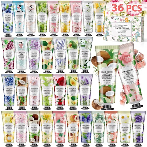 VESPRO 36 Pack Hand Cream Gifts Set For Wome Moisturizing Mini Hand Lotion for Dry Cracked HandsHand Lotion Travel Size in Bulk for Thanksgiving Gift and Baby Shower Favors36 Scented30ml