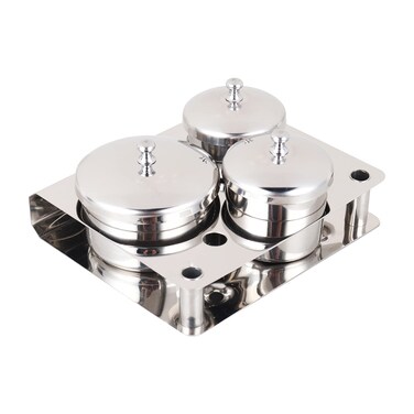 3 Pieces Stainless Steel Nail Art Equipment Cup Bowls Nail Powder Holder Nail Liquid Container Nail Art Equipment Tools Mini Cups Cosmetic Containers With Lids