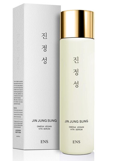JIN JUNG SUNG Omega Vegan Vita Face Serum  No Greasiness Botanic Pure Vitamin wSuper Food Extracts Peptides Hyaluronic Acid Even Skin Tone for Dry Sensitive Nourishing Defying Aging Dark Spot 5 Oz