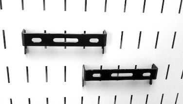 Wall Control Pegboard 1in x 4in CBracket Slotted Metal Pegboard Hook for Wall Control Pegboard and Slotted Tool Board  Black