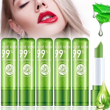 LZYLLS 6 Pack Aloe Vera LipstickLong Wear Nourishing Lip stickWaterproof Moisturizing Color Changing Lip Balm LipstickLip GlossMagic Temp Color Change Matte Lip Gloss Makeup