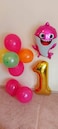LaVenty Set of 12 Cute pink Sharks 1st Balloons Sharks First Birthday Party Decoration girl Sharks One Balloons girls 1st Birthday Party Decoration