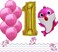LaVenty Set of 12 Cute pink Sharks 1st Balloons Sharks First Birthday Party Decoration girl Sharks One Balloons girls 1st Birthday Party Decoration