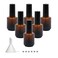 Agidea 6PCS Empty Nail Polish Bottles Amber 15ML05 oz Empty Dark Glass Refillable Nail Polish Bottles with Brush  Mixing Balls  FunnelsBrown