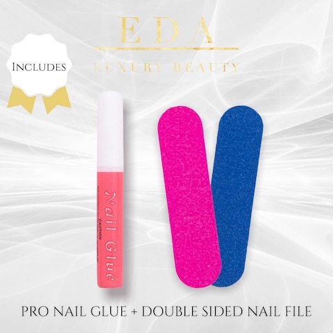 EDA LUXURY BEAUTY Natural Nude Pink White French Luxe Design Press On Nails Full Cover Acrylic Nail Kit Glue On Daily Wear False Nails Extra Long Square Nail Art Tips Super Fashion Fake Nails Set