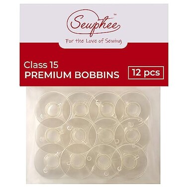2024 Upgraded fits Janome Bobbins  Class 15 Bobbins  Compatible for Janome Kenmore Brother Sewing Machine  Premium Clear Plastic Bobbin for Smooth Consistent Stitch Quality  12 pcs