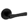 Kwikset Katella Interior Privacy Door Handle with Lock Door Lever For Bathroom and Bedroom Matte Black Reversible Keyless Push Button Lock Door Lever with Microban Protection