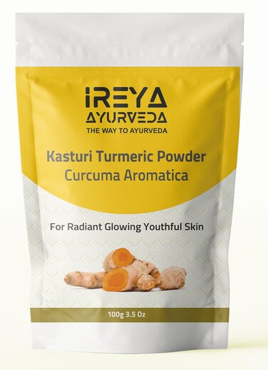 Kasthuri Manjal Powder for Skin and Face Care 35 oz  Kasturi Turmeric Wild Turmeric powder  Curcuma Aromatica  Helps in Glowing Skin Acne and Radiant skin  Turmeric powder for face 100g