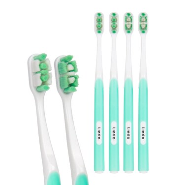Lindo Ultrafine Toothbrush  for Sensitive Gums and Teeth 12000 Ultra Fine Bristles Soft and Gentle Deep Clean Pack of 4