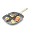 JUSTUP Nonstick Grill Pan 3in1 Egg Pan 11 Inch Non Stick Skillet Pan Heat Resistant Handle 3 Section Skillet Pancake Pan Divided Pan Cooking Pan for Breakfast Egg Bacon and Burgers