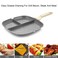 JUSTUP Nonstick Grill Pan 3in1 Egg Pan 11 Inch Non Stick Skillet Pan Heat Resistant Handle 3 Section Skillet Pancake Pan Divided Pan Cooking Pan for Breakfast Egg Bacon and Burgers