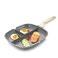 JUSTUP Nonstick Grill Pan 3in1 Egg Pan 11 Inch Non Stick Skillet Pan Heat Resistant Handle 3 Section Skillet Pancake Pan Divided Pan Cooking Pan for Breakfast Egg Bacon and Burgers
