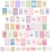 GENSTEUO 50pcs Danish Pastel Room Decor Aesthetic Cute Pictures Wall Decor Aesthetic Danish Pastel Wall Collage Kit Cute Posters for Teen Girls Bedroom Wall Decor Pastel Room Decor Trendy