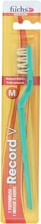 Fuchs Pure Natural Bristle Record V Adult Medium Toothbrush 1 ct 5 Pack