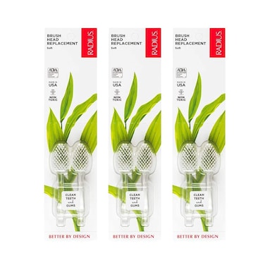 RADIUS Toothbrush Replacement Brush Heads 2Count Improve Gum Health  Reduce Gum Issues  Soft  Pack of 3