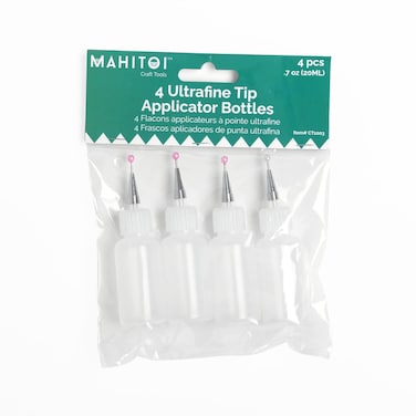 MAHITOI 4 Ultrafine Tip Applicator Bottles 20ml Clear for storing  applying craft supplies  mediums like glitter glue paint stains inks  Creative Crafter