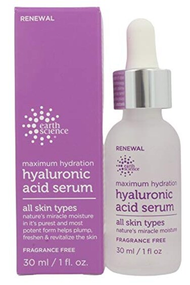EARTH SCIENCE  Maximum Hydration Hyaluronic Acid Serum for Moisturizing  AntiAging 1 oz