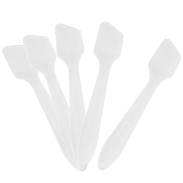 G2PLUS 100 PCS Disposable Makeup Frosted Tip Spatula 32 x 06 Makeup spatula Cosmetic Spatula for Mixing and Sampling Facial Stick Applying the Mask Clay mask Peel Pask Serum Polypropylene