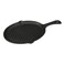 Jim Beam JB0159 Heavy Duty Construction Pre Seasoned Cast Iron Skillet with Wooden Base and Mitt BlackSmall