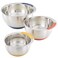 Ayesha Curry Kitchenware Pantryware Stainless Steel Nesting Mixing Bowls 3Piece Set Silver with Color Accent Handles