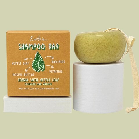 EARTH IS Shampoo Bar  All Hair Types  Mild Natural Shampoo  EcoFriendly  Plastic Free  PHBalanced  Vegan  Sulfate Free  Biodegradable  Zero Waste 37 oz Herbal with Nettle Leaf
