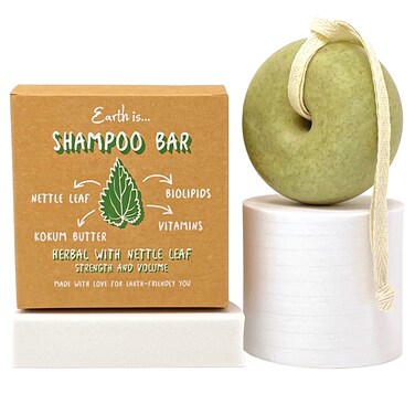 EARTH IS Shampoo Bar  All Hair Types  Mild Natural Shampoo  EcoFriendly  Plastic Free  PHBalanced  Vegan  Sulfate Free  Biodegradable  Zero Waste 37 oz Herbal with Nettle Leaf