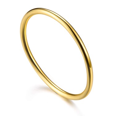 Thin Rings Thumb Ring 925 Sterling Silver 14K Gold Plated High Polish Minimalist Stacking Rings 1mm Silver Ring Wedding Eternity Engagement Ring for Women