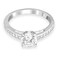 Attract ring Round cut Pav White Rhodium plated