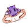 Shop LC Purple Amethyst Promise Engagement Rings for Women 14K Rose Gold Plated 925 Sterling Silver Bride Birthday Gifts