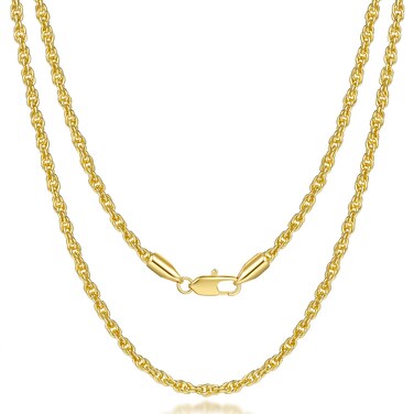 14K Gold Necklace for Women Non Tarnish Gold Chain for Women  Men Twist Rope Chain Necklace for Womens Necklaces Mens Chain Neckalces Rope Necklace 3mm 16 30 18in