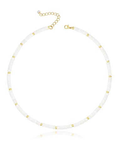 Heishi Style GemstoneNatural Pearl Beaded Choker Necklace for Women Handmade Jewelry Gifts for Her