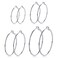 4 Pairs Silver Hoop Earrings for Women 925 Hypoallergenic Sterling Silver Hoop Earrings SetLarge Minimalist Silver Hoops Gifts30MM 40MM 50MM 60MM