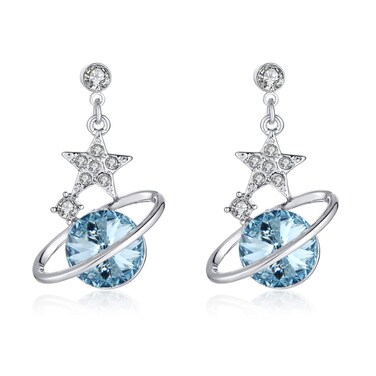 you are my galaxy universe my everything belongs to you you are my goddess earrings made with Swarovski Crystal  7131040