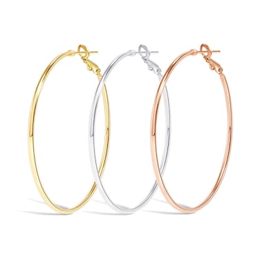Big Gold Hoop Earrings for Women GirlsDainty 14k Gold Hypoallergenic Rose Gold Silver Hoop Earrings with 925 Sterling Silver PostStainless Steel Large Hoop Earrings