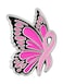 Breast Cancer Awareness Butterfly Pink Ribbon Enamel Lapel Pin  1 Piece