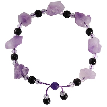 Natural Raw Amethystine bracelet with Braided Rope Gemstone Jewelry for Woman