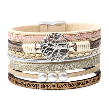 Inspirational Tree of Life Leather Bracelets for WomenMothers Day Birthday Jewelry Gifts for Teens Girls