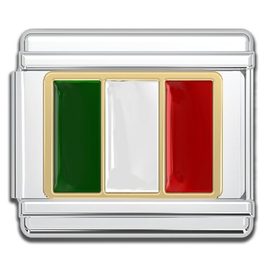Italian Bracelet Charms 9mm Stainless Steel Flag Charm Link Jewelry for Women Ethnic Pride Country Flags Enamel Links for Men