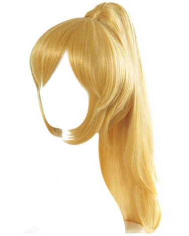 CZOFEK Bowsette Blonde Wig With Ponytail Clip blonde