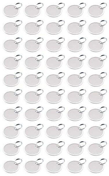 Lucky Line Round Paper Tag 114 with Metal Rim and Split Ring 50 Per Pack 28200 50 Pack  White