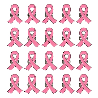 CSPRING 20PCS Official Breast Cancer Awareness Lapel Pins Hope Pink Ribbon Lapel Pins by CSPRING Metal no gemstone