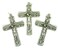 Religious Art Lot of 3 The Father Son and Holy Ghost Trinity Cross 2 Inch Crucifix Pendant