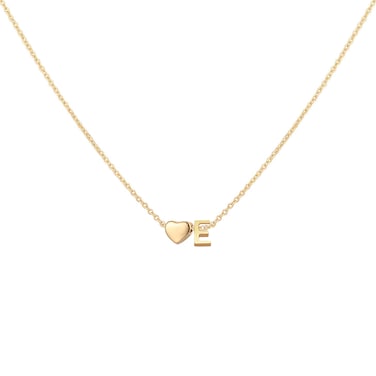 Glimmerst Initial Heart Necklace18K Gold Plated Stainless Steel Tiny Heart Letter Necklace Personalized Monogram Name Necklace for Women Girls