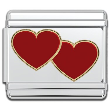 Italian Charm Bracelet Charms Dangle Gold Heart 9mm Stainless Steel Links Bracelets Jewelry for Women