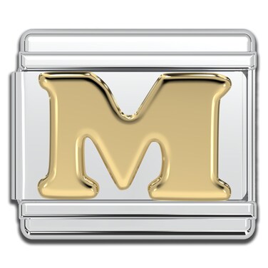 Fablinks Italian Bracelet Letter Charm 9mm Gold Alphabet Charms Jewelry Bracelets Links for Women Stainless Steel Initials Link Letters for Men