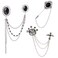 Huture 3PCS Mens Brooch Suit Pin Badge with Chains Brooch Buckle Chain Collar Lapel Pin for Men Shirt Collar Pin Chain Brooch Decoration Metal Brooch Pin Clips for Women Suit Tuxedo Tie Hat Scarf